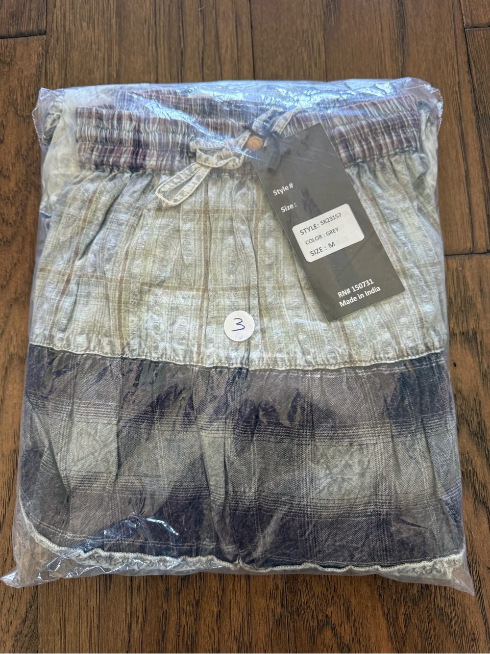 Young Threads Vintage Boho Vibes Plaid Crinkled Tiered Maxi Skirt NWT - Picture 13 of 14